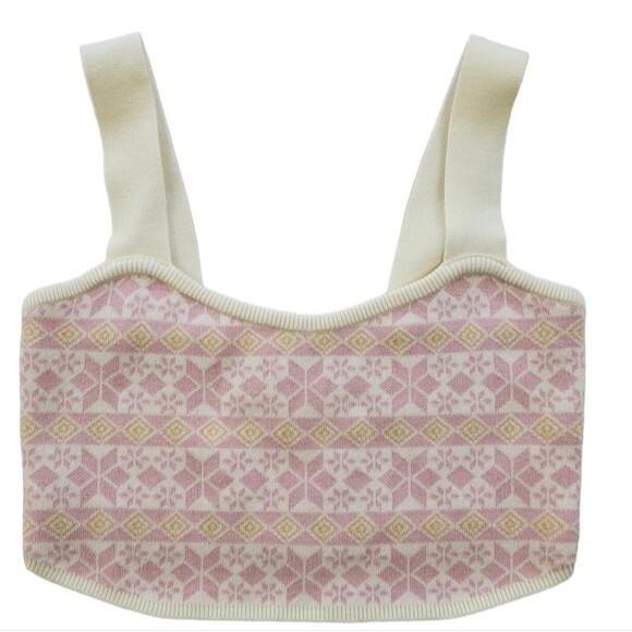NWOT Intimately Free People Sweater Cami Tank Small Pink Cream New Without Tag - Picture 1 of 7